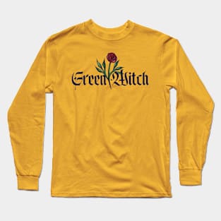 Green Witch Rose Magic Long Sleeve T-Shirt